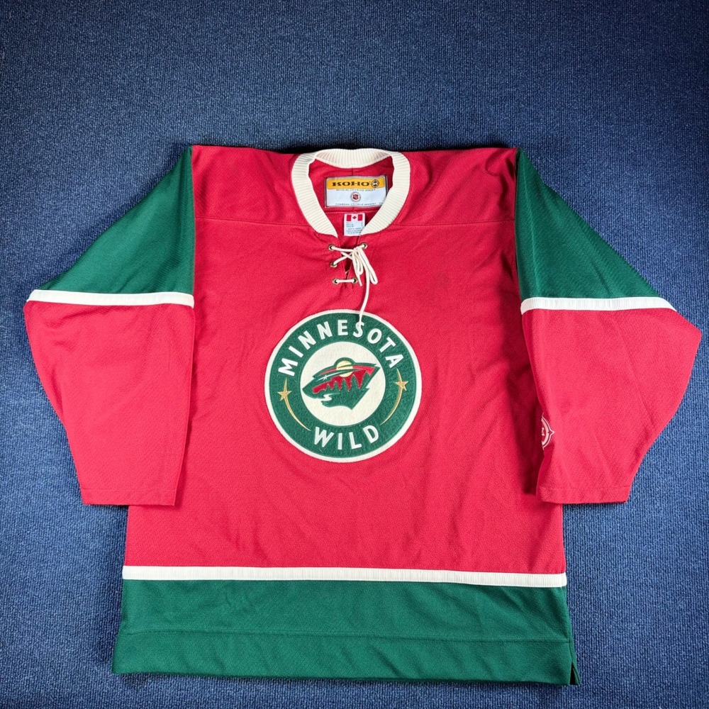 Koho Minnesota Wild NHL Hockey Jersey Mens L 24 Pit Red Green Vintage